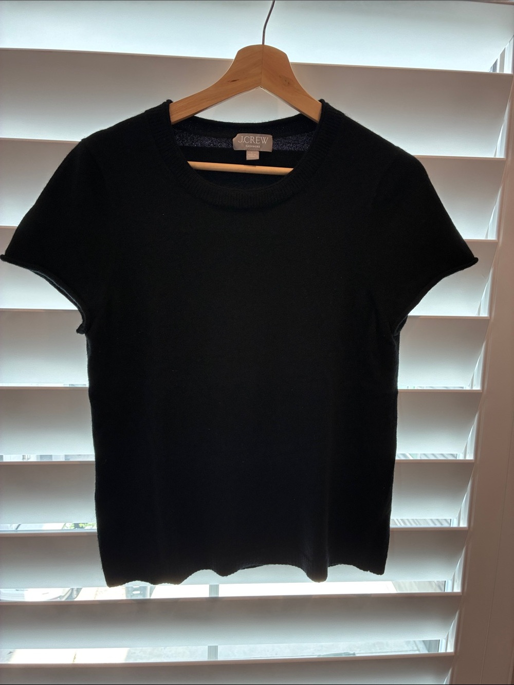 J. Crew Black Short-Sleeve cashmereTee